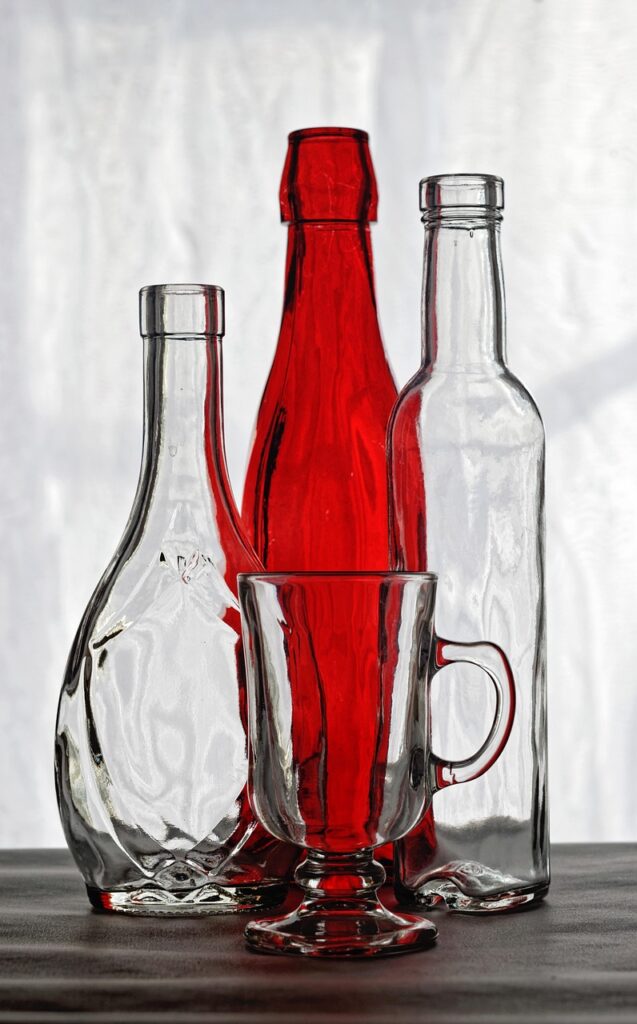 bottles, glass, glassware, product photo